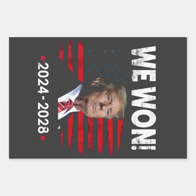 Proud Maga President Trump Won Inaguration Day  Wrapping Paper Sheet (Front)