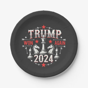 Proud Maga Trump Won again 2025 Inaguration Day Paper Plate