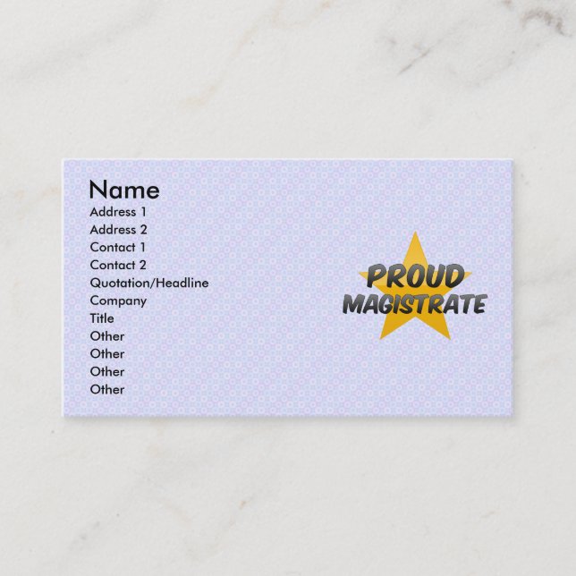 Proud Magistrate Business Card (Front)