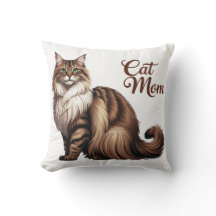 Proud Maine Coon Cat Mum Pillow I