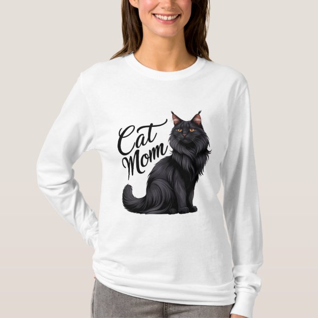 Proud Maine Coon Cat Mum T-Shirt (Front)