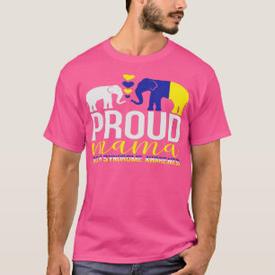 Proud Mama and Baby Elephant down syndrome Awarene T-Shirt