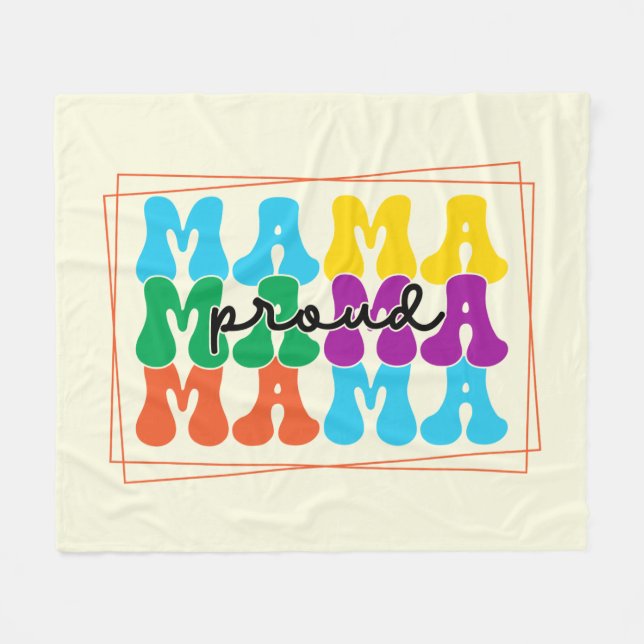 Proud Mama Autism Awareness Fleece Blanket (Front (Horizontal))