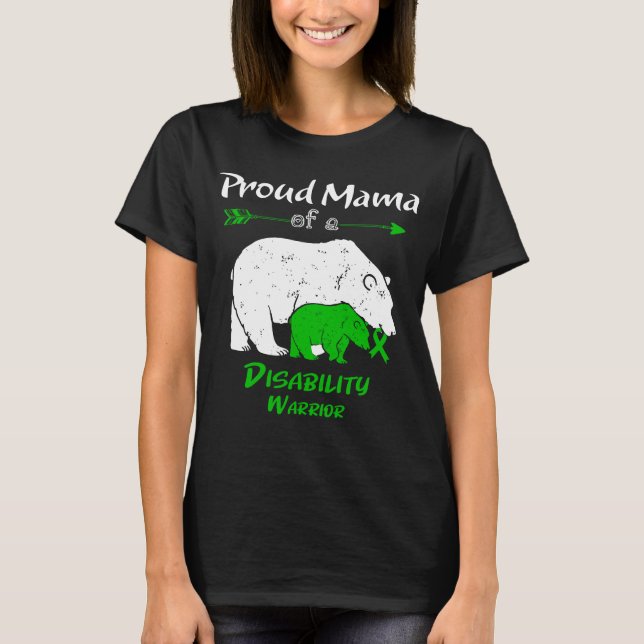 Proud Mama Bear Disability Awareness T-Shirt (Front)
