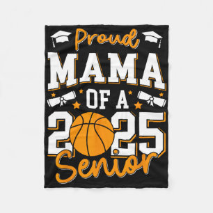 Proud Mama Of A 2025 Senior Mum Cl Of 2025 Sketll Fleece Blanket