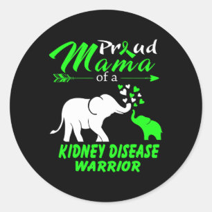 Proud Mama Of A Kidney Disease Warrior Classic Round Sticker