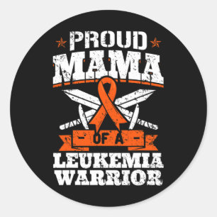 Proud Mama Of A Leukaemia Warrior Mum Awareness Bl Classic Round Sticker