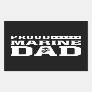 Proud Marine Dad Rectangular Sticker