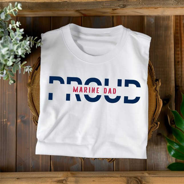 Proud Marine Dad Red and Blue Men's T-shirt (Creator Uploaded)
