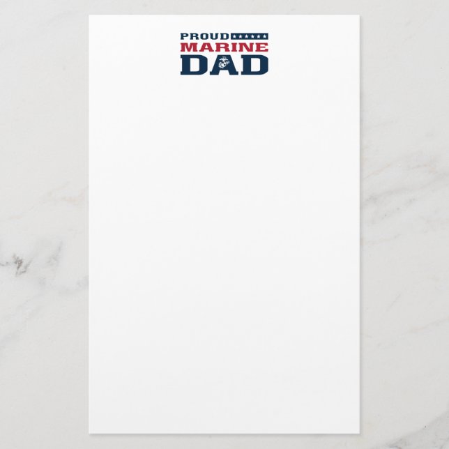 Proud Marine Dad Stationery (Front)