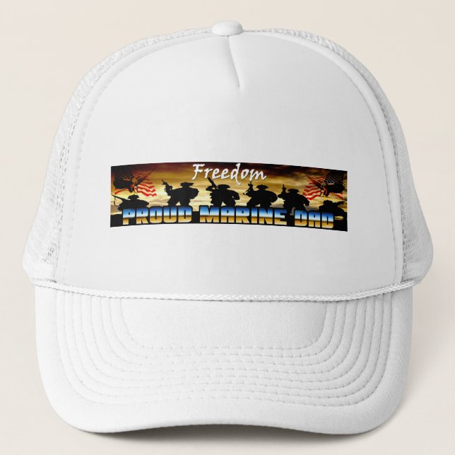 Proud Marine Dad Trucker Hat (Front)