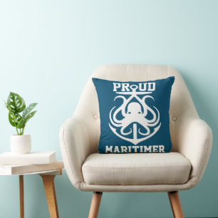 Proud Maritimer anchor octopus Lighthouse route  T Cushion