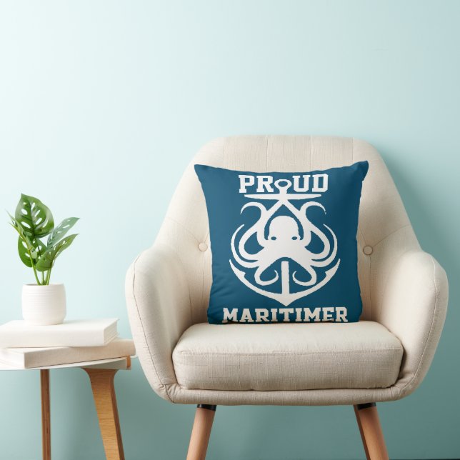 Proud Maritimer anchor octopus Lighthouse route  T Cushion (Chair)