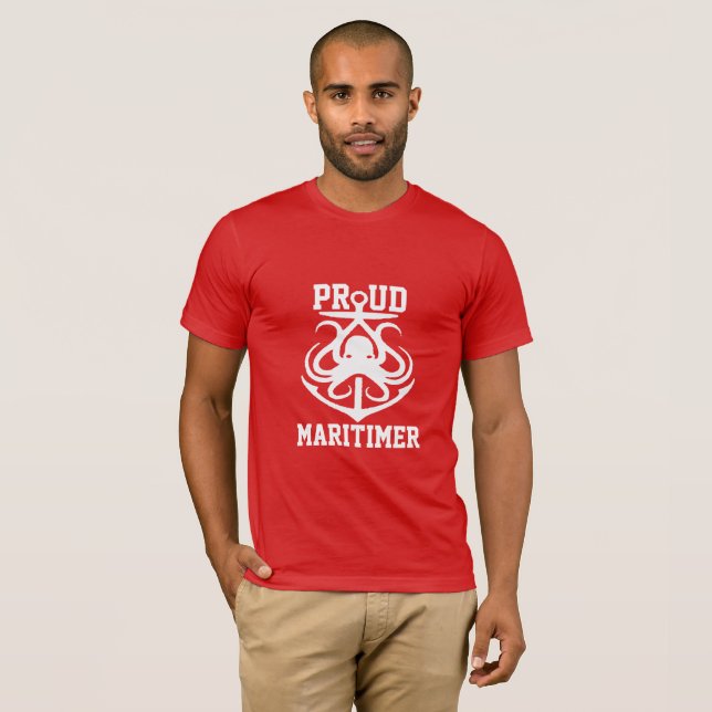 Proud Maritimer anchor octopus Lighthouse route T-Shirt (Front Full)