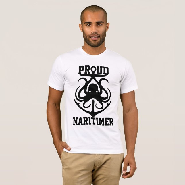 Proud Maritimer t-shirt octopus Lighthouse route  (Front Full)