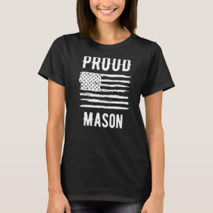 Proud Mason Profession American Flag Premium T-Shirt