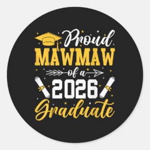 Proud Mawmaw Of A 2026 Graduate Senior Grandma  Classic Round Sticker