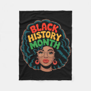 Proud Melanin African Woman Afro Pride Black Histo Fleece Blanket