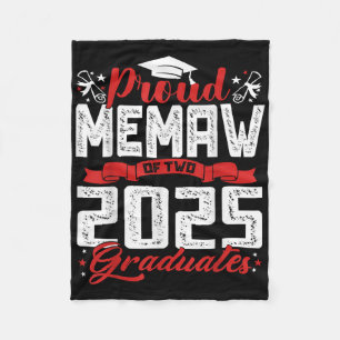 Proud Memaw Of Two 2025 Graduates Senior Cl Of 202 Fleece Blanket