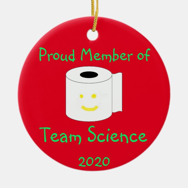 Proud Member of Team Science Ceramic Tree Decoration (Front)