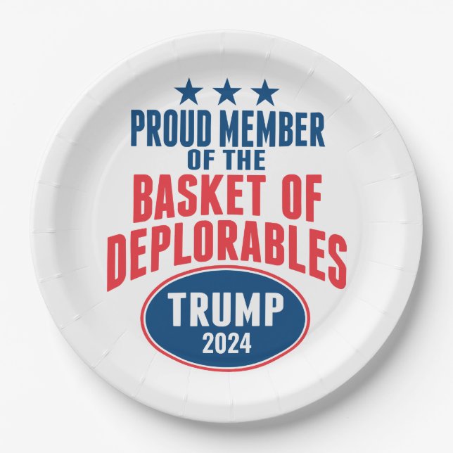 Proud Member of the Basket of Deplorables - Trump Paper Plate (Front)