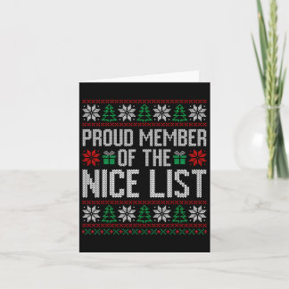 Proud Member Of The Nice List  Card
