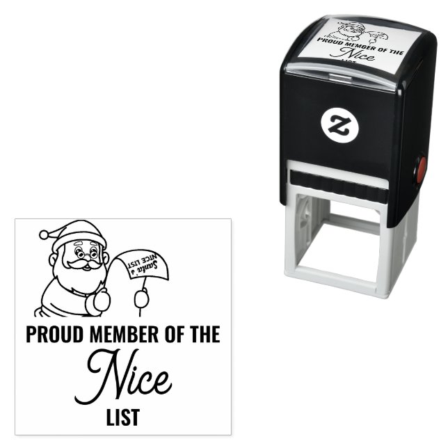 Proud Member of the Nice List Christmas Gift Kids Self-inking Stamp (In Situ)