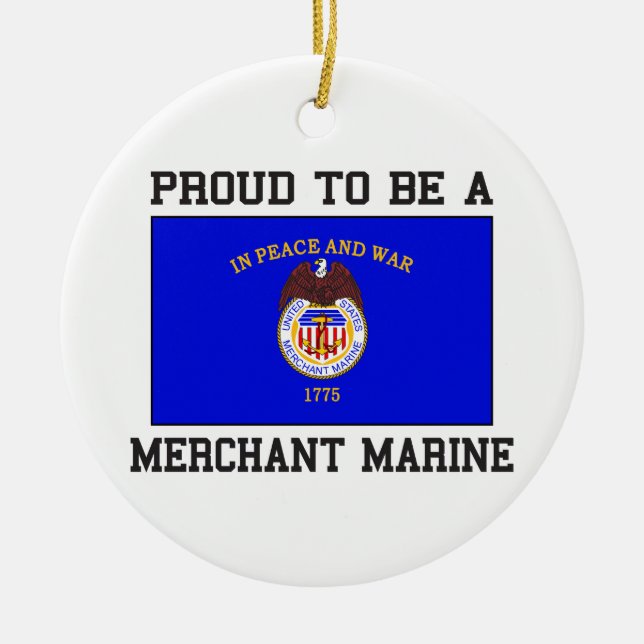Proud Merchant Marine Ceramic Tree Decoration (Front)