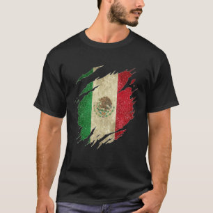 Proud Mexican Chicano Latino Torn Ripped Mexico Fl T-Shirt