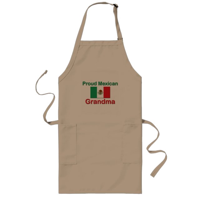 Proud Mexican Grandma Long Apron (Front)