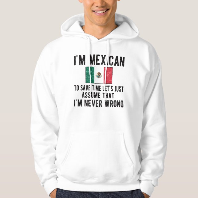 Proud Mexican Heritage Mexico Roots Mexican Flag Hoodie (Front)