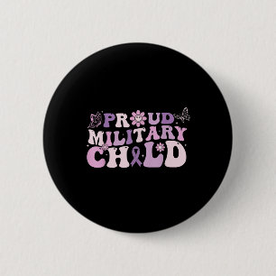 Proud Military Child Purple Up For Military Kids T 6 Cm Round Badge