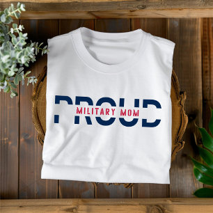 Proud Military Mum Red and Blue Women's T-shirt