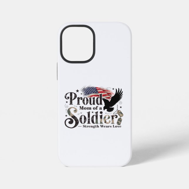 Proud Military Mum Soldier Pride Art iPhone Case (Back)