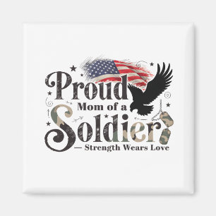 Proud Military Mum Soldier Pride Art Magnet