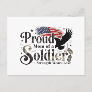 Proud Military Mum Soldier Pride Art Postcard
