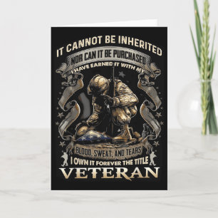Proud Military Veteran Patriotic American Flag It  Card