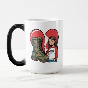 Proud Military Wife – “Boot Wife” Heart Magic Mug
