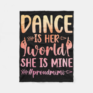 Proud Mimi Of A Dancer Mimi Dance Mimi Grandma Fleece Blanket