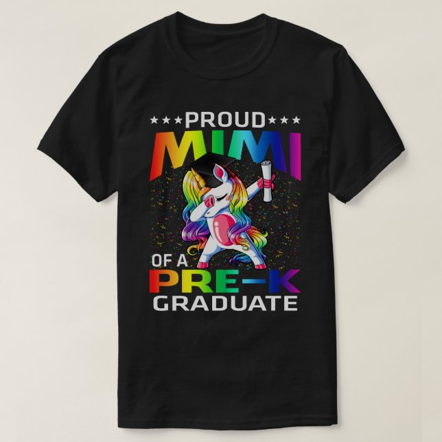 Proud Mimi Of A Pre-K Graduate Unicorn T-Shirt (Design Front)