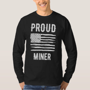 Proud Miner Profession American Flag T-Shirt