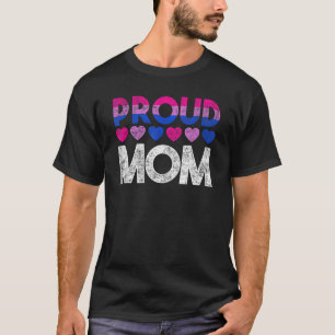 Proud Mom Bisexual Bi Pride Mom Lgbt Bisexual Flag T-Shirt