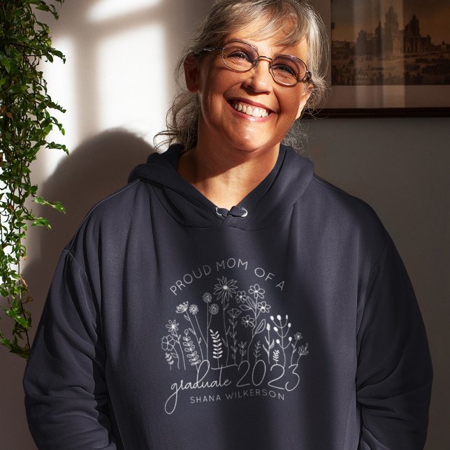 Proud Mom Graduate Blooming Wildflower Modern Hoodie (Creator Uploaded)