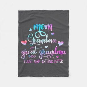 Proud Mom Grandma Great Grandma I Just Keep Gettin Fleece Blanket