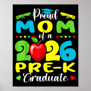 Proud mom of 2026 pre-k graduate mothers day poster