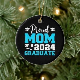 Proud Mom of a 2024 Graduate School Graduation Ceramic Tree Decoration
