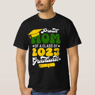 Proud MOM of a Class of 2023 Graduate Gold Glitter T-Shirt