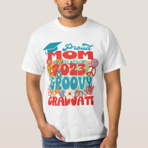 Proud MOM of a Class of 2023 Graduate Retro Groovy T-Shirt