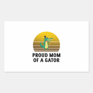 proud mom of a gator retro vintage alligator rectangular sticker