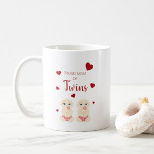 Proud Mom of Twins Quote in Network Coffee Mug